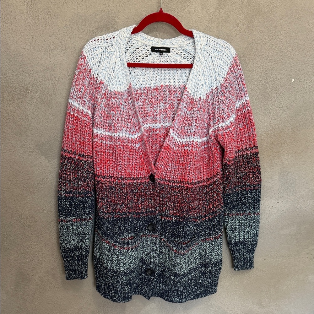525 America Pink and Blue Gradient Cardigan